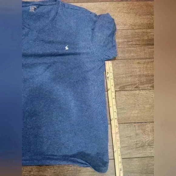 Polo Ralph Lauren Womens Large Blue V Neck  Lightweight Tee 100% Cotton - Picture 2 of 7